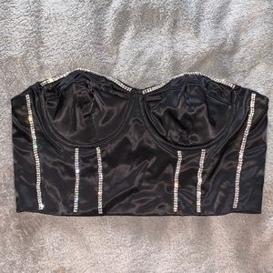 Shine Bright All Night Bustier Top - Black